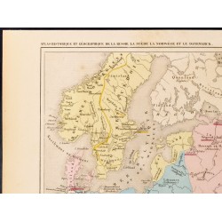 Gravure de 1859 - Carte de Russie, Suède, Norvège et Danemark - 2