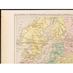 Gravure de 1859 - Carte de Russie, Pologne et Scandinavie - 2