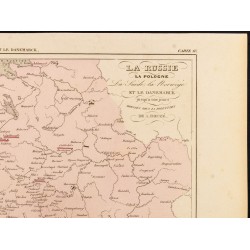 Gravure de 1859 - Carte de Russie, Pologne et Scandinavie - 3