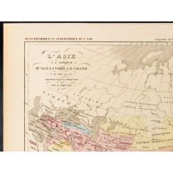 Gravure de 1859 - Carte de l'Asie sous Alexandre le grand - 2
