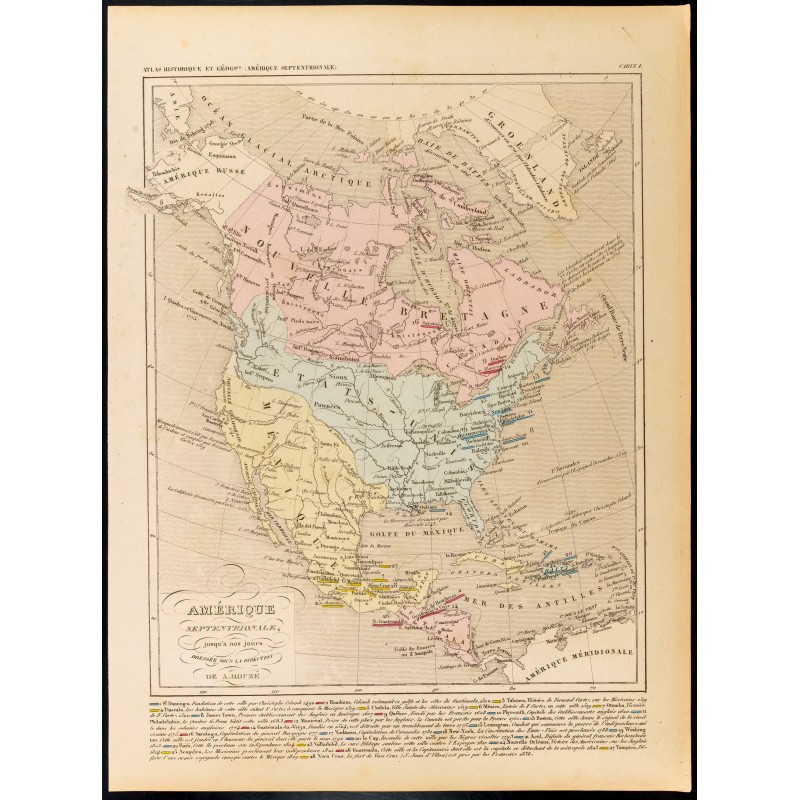 Gravure de 1859 - Carte de l'Amérique septentrionale - 1