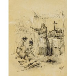 Gravure de 1859 - Las-Cazas fonde 1 colonie indienne - Vénézuela - 2
