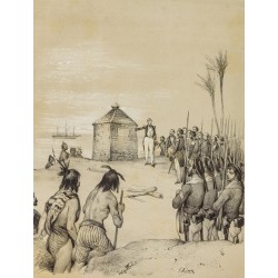 Gravure de 1859 - Vanikoro - Mausolée de La Pérouse - 2