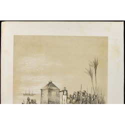 Gravure de 1859 - Vanikoro - Mausolée de La Pérouse - 3