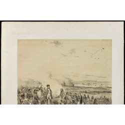 Gravure de 1859 - Reddition de la bataille d'Ulm - Napoléon - 3