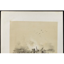 Gravure de 1859 - Bataille de Morgarten - Victoire des Suisses - 3