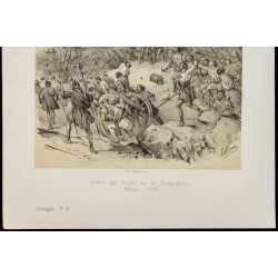 Gravure de 1859 - Bataille de Morat - Victoire des Suisses - 4