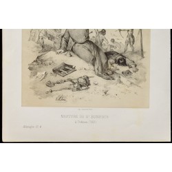 Gravure de 1859 - Martyre de Saint Boniface à Dokkum. - 4