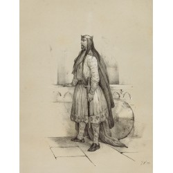 Gravure de 1859 - Portrait de Clodion le chevelu - 2