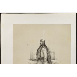 Gravure de 1859 - Portrait de Clodion le chevelu - 3