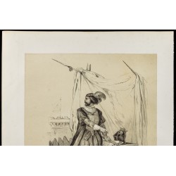 Gravure de 1859 - Le Cid - Portrait en pied - 3