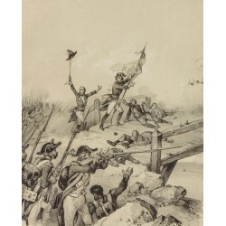 Gravure de 1859 - Bataille d'Arcole en 1796 - 2