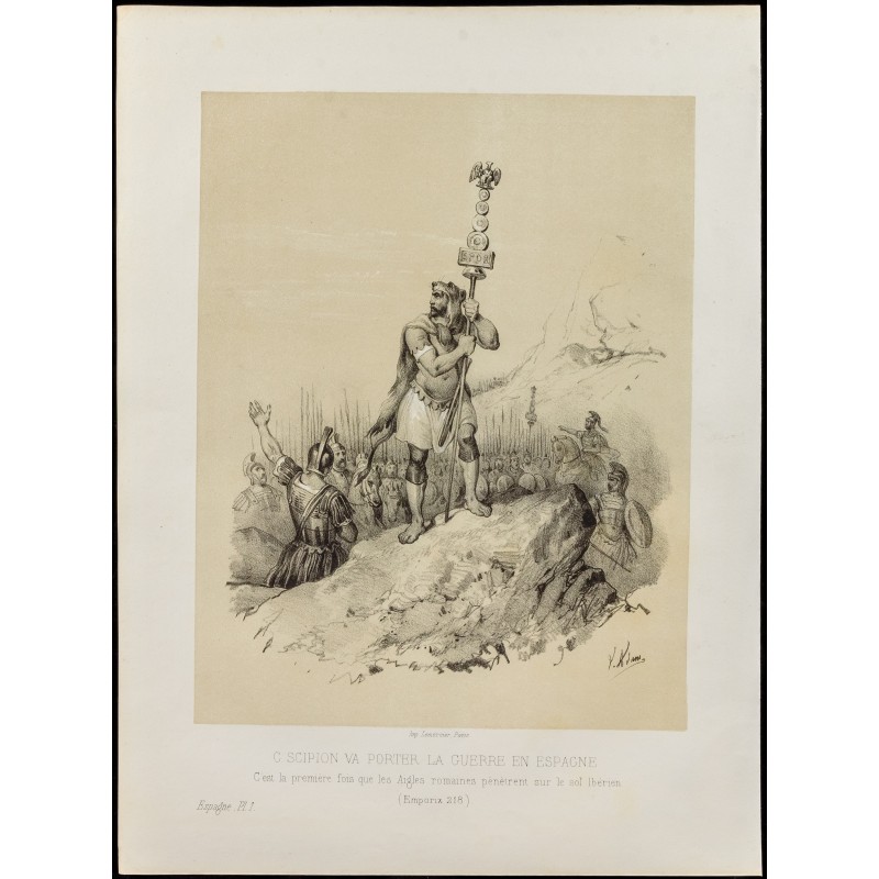 Gravure de 1859 - Scipion l'Africain - Espagne - 1