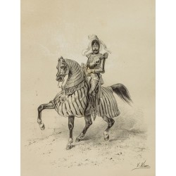 Gravure de 1859 - Portrait de Charles d'Anjou - Roi de Naples - 2