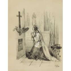 Gravure de 1859 - Princesse Olga de Russie - Constantinople - 2