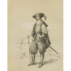 Gravure de 1859 - Portrait de Charles 1er - Roi d'Angleterre - 2