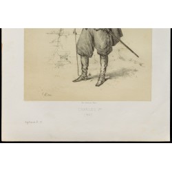 Gravure de 1859 - Portrait de Charles 1er - Roi d'Angleterre - 4