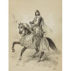 Gravure de 1859 - Portrait de Richard Coeur De Lion - 2
