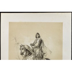 Gravure de 1859 - Portrait de Richard Coeur De Lion - 3