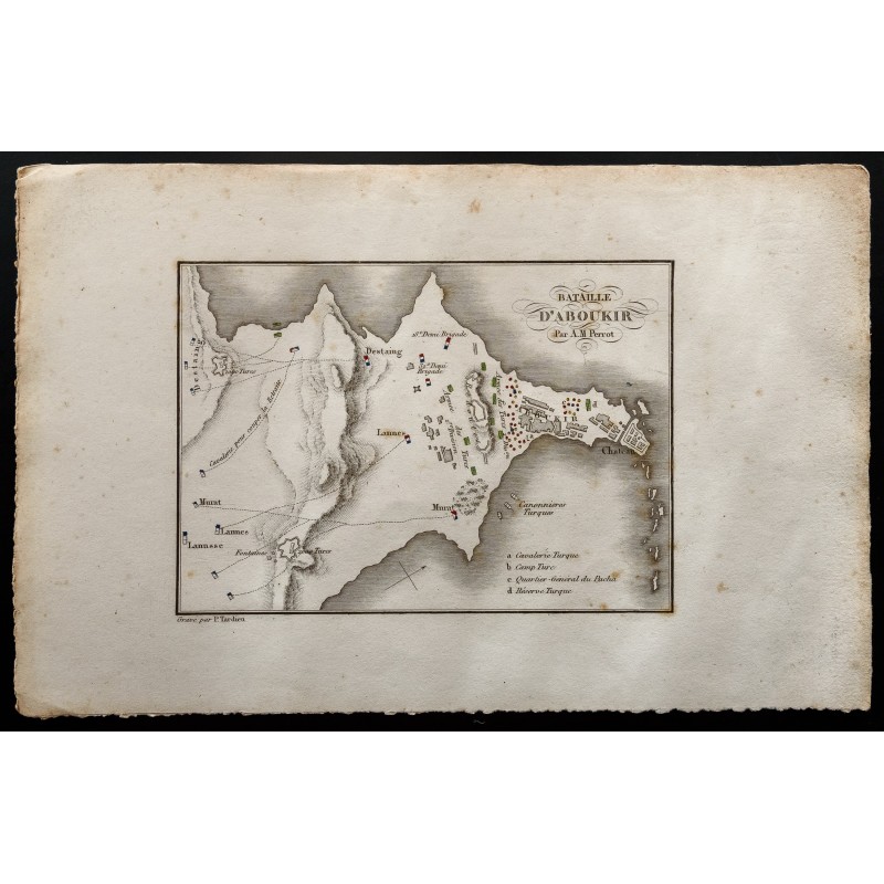 Gravure de 1833 - Plan de la bataille d'Aboukir - 1