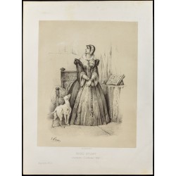 Gravure de 1859 - Portrait de Marie Stuart - 1