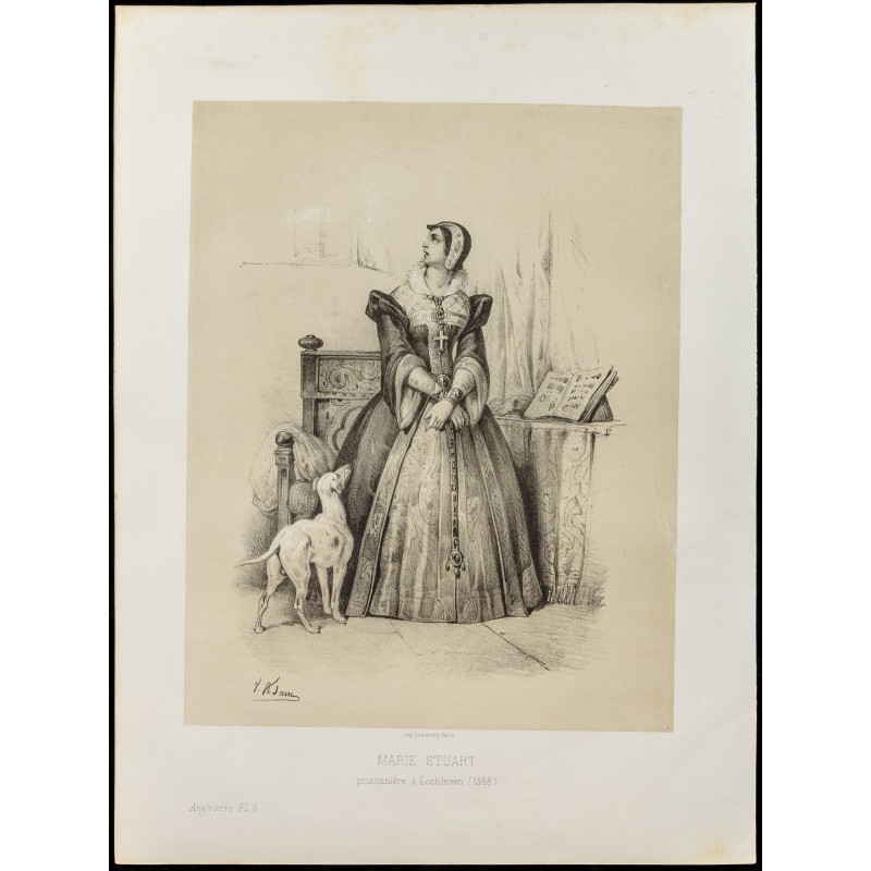 Gravure de 1859 - Portrait de Marie Stuart - 1