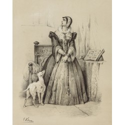 Gravure de 1859 - Portrait de Marie Stuart - 2