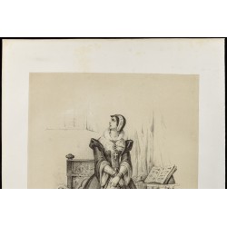 Gravure de 1859 - Portrait de Marie Stuart - 3