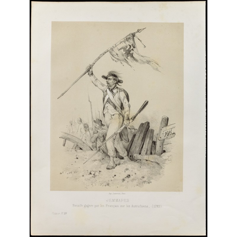 Gravure de 1859 - Bataille de Jemappes - 1