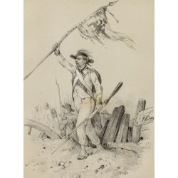 Gravure de 1859 - Bataille de Jemappes - 2