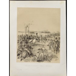 Gravure de 1859 - Bataille de Marengo - Napoléon Bonaparte - 1
