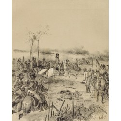 Gravure de 1859 - Bataille de Marengo - Napoléon Bonaparte - 2
