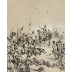 Gravure de 1859 - Philippe Auguste à la bataille de Mantes-la-Jolie - 2