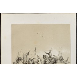 Gravure de 1859 - Philippe Auguste à la bataille de Mantes-la-Jolie - 3
