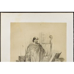 Gravure de 1859 - Portrait de Charles-Le-Chauve - Roi de France - 3