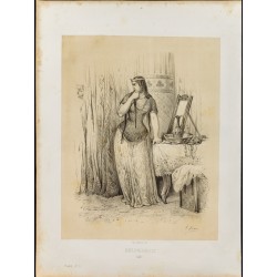 Gravure de 1859 - Portrait de la reine Brunéhault - 1