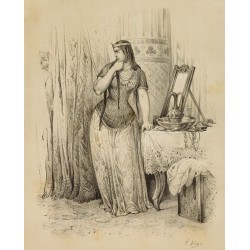 Gravure de 1859 - Portrait de la reine Brunéhault - 2