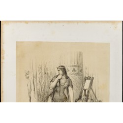 Gravure de 1859 - Portrait de la reine Brunéhault - 3