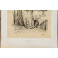 Gravure de 1859 - Portrait de la reine Brunéhault - 4