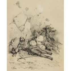 Gravure de 1859 - Mort de Roland - Roncevaux - 2