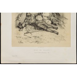 Gravure de 1859 - Mort de Roland - Roncevaux - 4