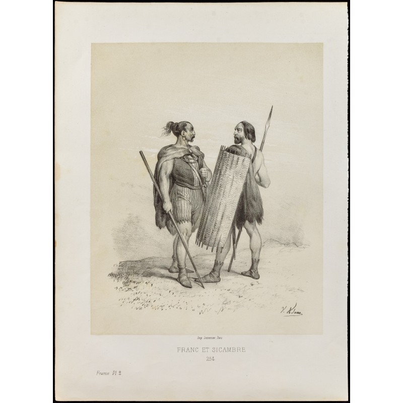 Gravure de 1859 - Franc et Sicambre - 1