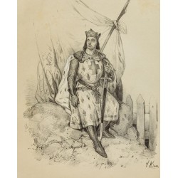 Gravure de 1859 - Portrait de Philippe Auguste - 2