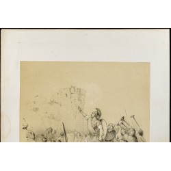 Gravure de 1859 - Prise de Jéricho par Josué - 3