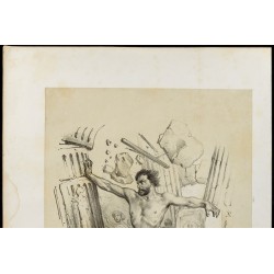 Gravure de 1859 - Samson renverse le Temple - 3