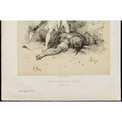Gravure de 1859 - David tue Goliath - 4