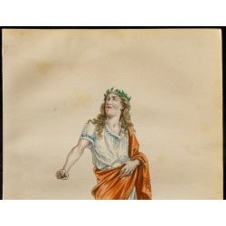 Gravure de 1875 - Portrait de Démocrite - 2