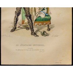 Gravure de 1875 - Portrait de Crispin - Le légataire universel - 3