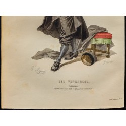 Gravure de 1875 - Portrait de Trigaudin dans les vendanges - 3