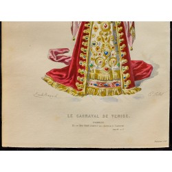 Gravure de 1875 - Isabelle dans le carnaval de Venise - 3